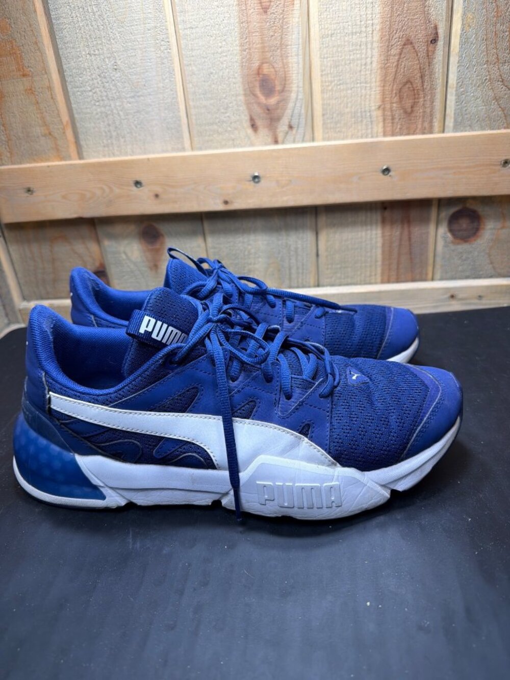 PUMA Mens 10.5 LQDCELL Method Royal Blue White Training Athletic Sneakers Shoes